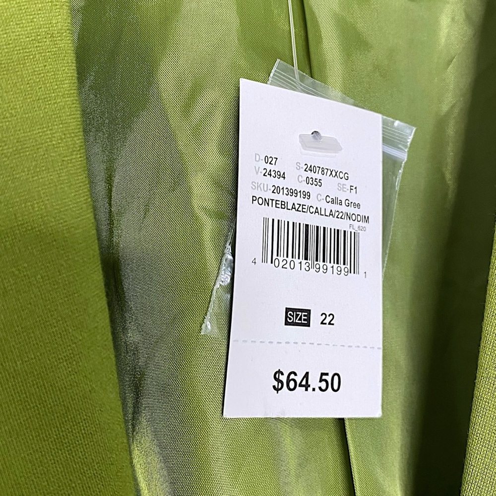 NWT Ashley Stewart Green Stretch Ponte Blazer Business Jacket Womens 22 Plus - Picture 6 of 8